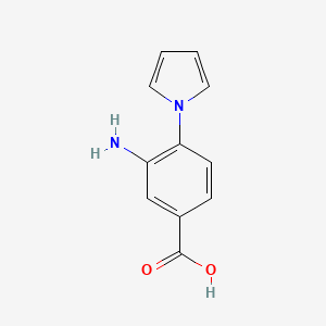 molecular formula C11H10N2O2 B11895151 3-Amino-4-(1H-pyrrol-1-yl)benzoic acid 