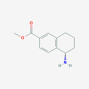 molecular formula C12H15NO2 B11895246 Methyl (5S)-5-amino-5,6,7,8-tetrahydronaphthalene-2-carboxylate 