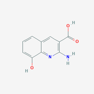 molecular formula C10H8N2O3 B11895254 2-Amino-8-hydroxyquinoline-3-carboxylic acid CAS No. 90771-37-2