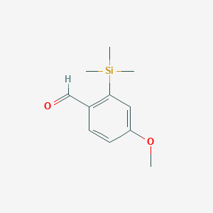 molecular formula C11H16O2Si B11895286 Benzaldehyde, 4-methoxy-2-(trimethylsilyl)- CAS No. 88932-60-9