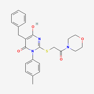 molecular formula C24H25N3O4S B1189546 5-benzyl-6-hydroxy-3-(4-methylphenyl)-2-{[2-(morpholin-4-yl)-2-oxoethyl]sulfanyl}pyrimidin-4(3H)-one 