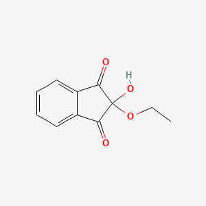 molecular formula C11H10O4 B11895490 2-Ethoxy-2-hydroxy-1H-indene-1,3(2H)-dione 