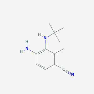molecular formula C12H17N3 B11895492 4-Amino-3-(tert-butylamino)-2-methylbenzonitrile CAS No. 1375069-39-8