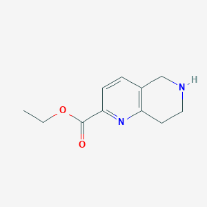 molecular formula C11H14N2O2 B11895495 Ethyl 5,6,7,8-tetrahydro-1,6-naphthyridine-2-carboxylate 