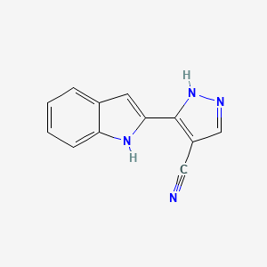 molecular formula C12H8N4 B11895634 3-(1h-Indol-2-yl)-1h-pyrazole-4-carbonitrile CAS No. 827316-51-8
