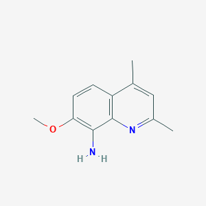 molecular formula C12H14N2O B11895726 7-Methoxy-2,4-dimethylquinolin-8-amine 