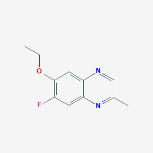 molecular formula C11H11FN2O B11895738 6-Ethoxy-7-fluoro-2-methylquinoxaline 