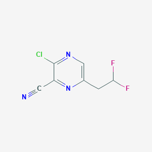 molecular formula C7H4ClF2N3 B11895821 3-Chloro-6-(2,2-difluoroethyl)pyrazine-2-carbonitrile 