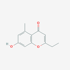molecular formula C12H12O3 B11895876 2-Ethyl-7-hydroxy-5-methyl-4H-chromen-4-one CAS No. 62036-42-4