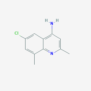 molecular formula C11H11ClN2 B11896000 4-Amino-6-chloro-2,8-dimethylquinoline CAS No. 948293-04-7