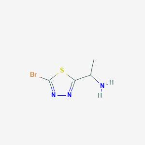 molecular formula C4H6BrN3S B11896136 1-(5-Bromo-1,3,4-thiadiazol-2-yl)ethanamine 