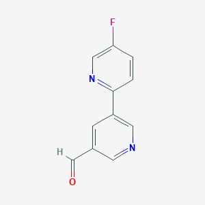 molecular formula C11H7FN2O B11896168 5-Fluoro-[2,3'-bipyridine]-5'-carbaldehyde CAS No. 1346686-92-7