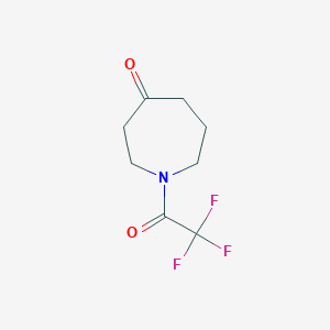 molecular formula C8H10F3NO2 B11896236 1-(2,2,2-Trifluoroacetyl)azepan-4-one 