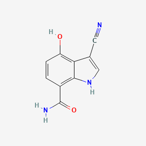 molecular formula C10H7N3O2 B11896358 3-cyano-4-hydroxy-1H-indole-7-carboxamide 