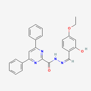 molecular formula C26H22N4O3 B1189639 N'-(4-ethoxy-2-hydroxybenzylidene)-4,6-diphenyl-2-pyrimidinecarbohydrazide 
