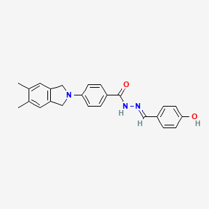 molecular formula C24H23N3O2 B1189641 4-(5,6-dimethyl-1,3-dihydro-2H-isoindol-2-yl)-N'-(4-hydroxybenzylidene)benzohydrazide 