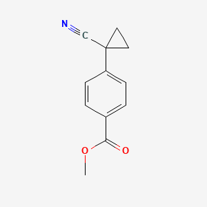 molecular formula C12H11NO2 B11896416 Methyl 4-(1-cyanocyclopropyl)benzoate 