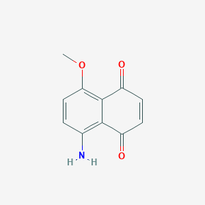 molecular formula C11H9NO3 B11896527 5-Amino-8-methoxynaphthalene-1,4-dione CAS No. 68217-28-7
