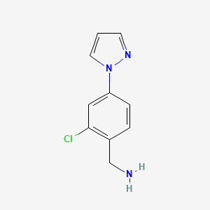 molecular formula C10H10ClN3 B11896548 (2-Chloro-4-(1H-pyrazol-1-yl)phenyl)methanamine 
