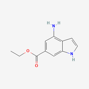 molecular formula C11H12N2O2 B11896640 Ethyl 4-amino-1H-indole-6-carboxylate 