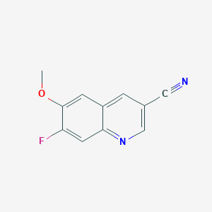 molecular formula C11H7FN2O B11896646 7-Fluoro-6-methoxyquinoline-3-carbonitrile 