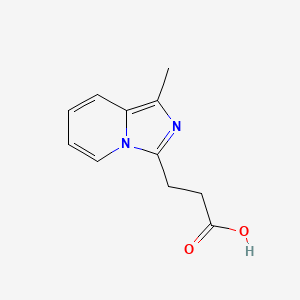 molecular formula C11H12N2O2 B11896831 3-(1-Methylimidazo[1,5-a]pyridin-3-yl)propanoic acid 