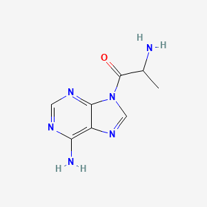 molecular formula C8H10N6O B11897039 2-Amino-1-(6-amino-9H-purin-9-yl)propan-1-one CAS No. 66996-64-3