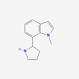 molecular formula C13H16N2 B11897320 1-Methyl-7-(pyrrolidin-2-yl)-1H-indole 