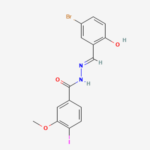molecular formula C15H12BrIN2O3 B1189754 N'-(5-bromo-2-hydroxybenzylidene)-4-iodo-3-methoxybenzohydrazide 