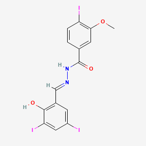 molecular formula C15H11I3N2O3 B1189756 N'-(2-hydroxy-3,5-diiodobenzylidene)-4-iodo-3-methoxybenzohydrazide 