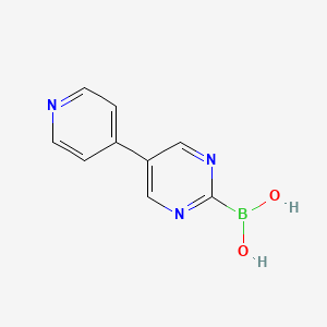 molecular formula C9H8BN3O2 B11897752 (5-(Pyridin-4-yl)pyrimidin-2-yl)boronic acid 