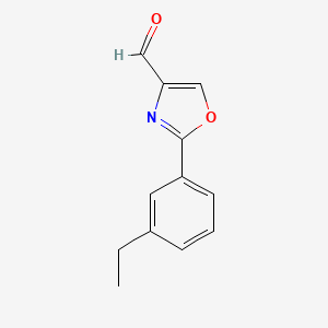 molecular formula C12H11NO2 B11897897 2-(3-Ethyl-phenyl)-oxazole-4-carbaldehyde CAS No. 885273-23-4