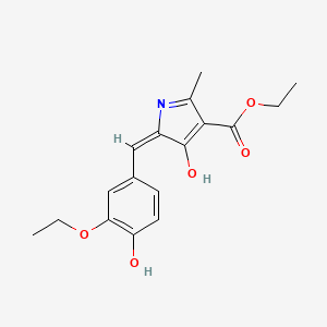 molecular formula C17H19NO5 B1189801 ethyl (5E)-5-(3-ethoxy-4-hydroxybenzylidene)-2-methyl-4-oxo-4,5-dihydro-1H-pyrrole-3-carboxylate 