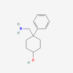 molecular formula C13H19NO B11898025 4-(Aminomethyl)-4-phenylcyclohexanol CAS No. 37436-03-6