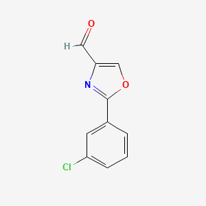 molecular formula C10H6ClNO2 B11898120 2-(3-Chloro-phenyl)-oxazole-4-carbaldehyde CAS No. 885273-15-4