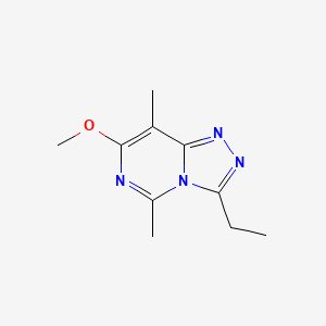 molecular formula C10H14N4O B11898143 3-Ethyl-7-methoxy-5,8-dimethyl-[1,2,4]triazolo[4,3-c]pyrimidine 