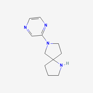 molecular formula C11H16N4 B11898146 1,7-Diazaspiro[4.4]nonane, 7-pyrazinyl- CAS No. 646056-08-8