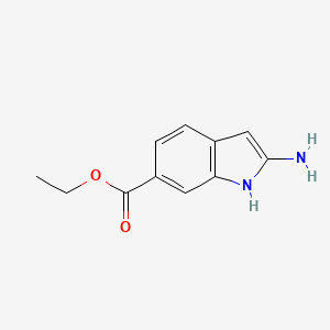 molecular formula C11H12N2O2 B11898164 ethyl 2-amino-1H-indole-6-carboxylate 