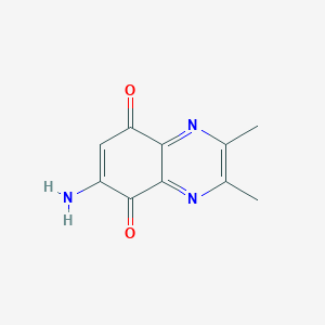 molecular formula C10H9N3O2 B11898179 6-Amino-2,3-dimethylquinoxaline-5,8-dione CAS No. 7697-90-7