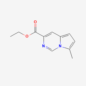molecular formula C11H12N2O2 B11898475 Ethyl 7-methylpyrrolo[1,2-c]pyrimidine-3-carboxylate 