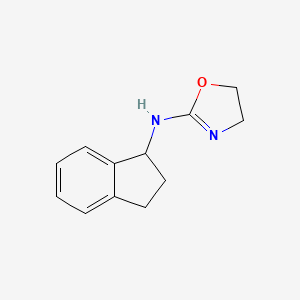 molecular formula C12H14N2O B11898506 N-(2-Oxazolin-2-yl)-1-indanamine CAS No. 33587-61-0