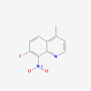 molecular formula C10H7FN2O2 B11898838 7-Fluoro-4-methyl-8-nitroquinoline 