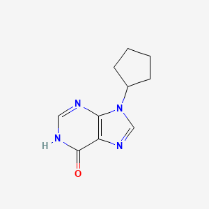 molecular formula C10H12N4O B11898867 9-Cyclopentyl-3,9-dihydro-6h-purin-6-one CAS No. 5444-82-6