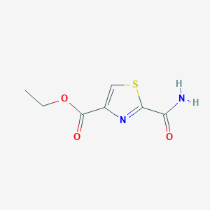 molecular formula C7H8N2O3S B11898923 Ethyl 2-carbamoylthiazole-4-carboxylate 