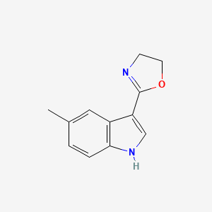 molecular formula C12H12N2O B11898933 2-(5-Methyl-1H-indol-3-yl)-4,5-dihydrooxazole 