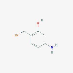 molecular formula C7H8BrNO B11899110 5-Amino-2-(bromomethyl)phenol 