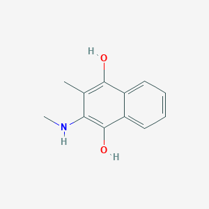 molecular formula C12H13NO2 B11899360 2-Methyl-3-(methylamino)naphthalene-1,4-diol CAS No. 919508-01-3