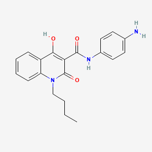 molecular formula C20H21N3O3 B1189942 N-(4-aminophenyl)-1-butyl-4-hydroxy-2-oxo-1,2-dihydroquinoline-3-carboxamide 