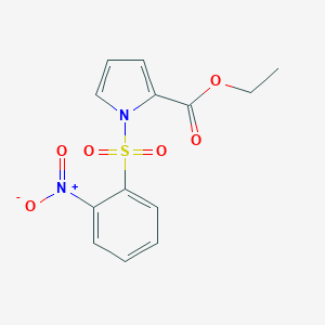 molecular formula C13H12N2O6S B118995 1H-Pyrrole-2-carboxylic acid, 1-((2-nitrophenyl)sulfonyl)-, ethyl ester CAS No. 142529-00-8