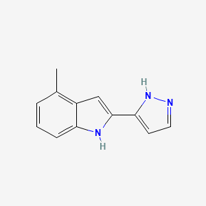 molecular formula C12H11N3 B11899571 4-Methyl-2-(1h-pyrazol-3-yl)-1h-indole CAS No. 827317-37-3